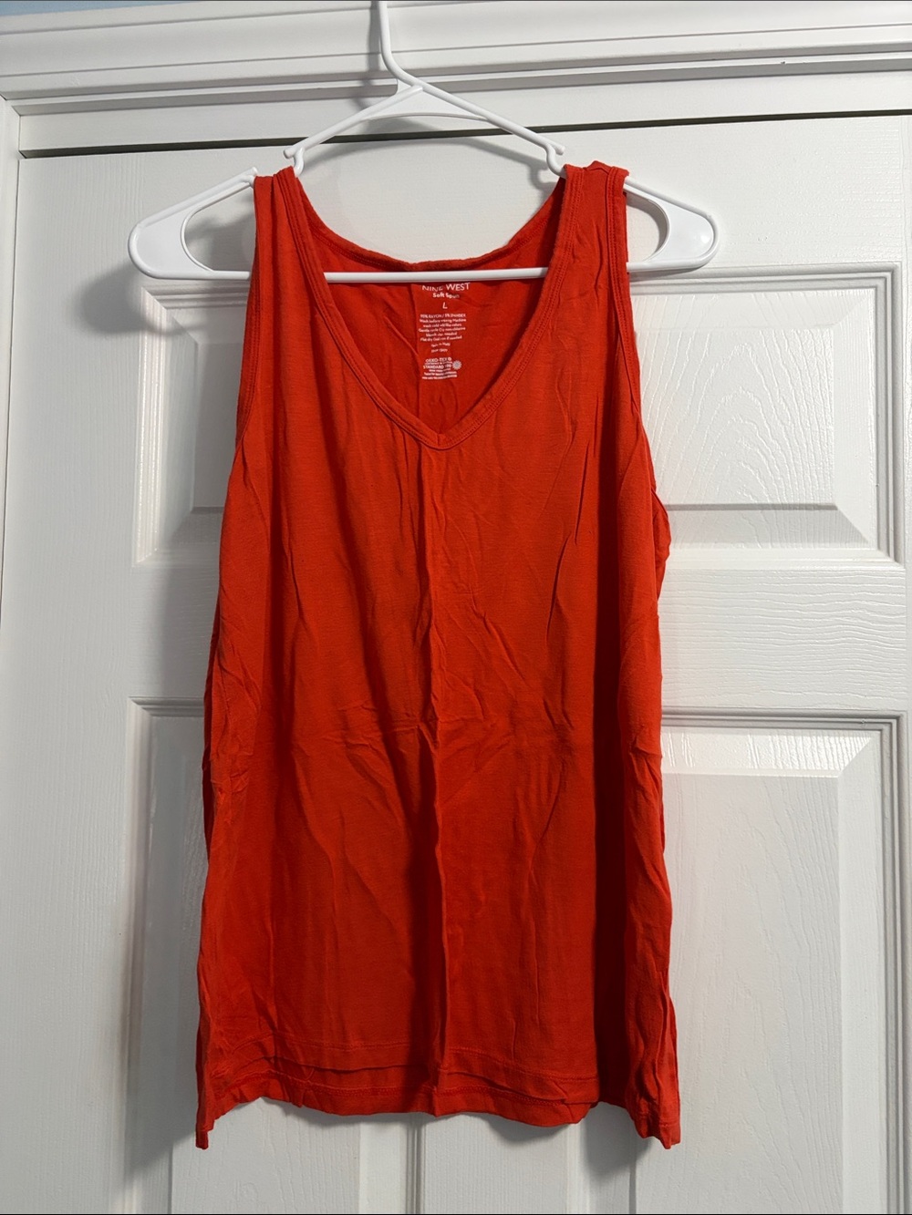 Nine West Bright Orange V-Neck Tank